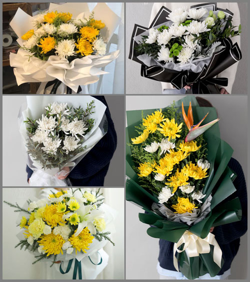 浙江省丽水莲都区双黄乡白事花束代送